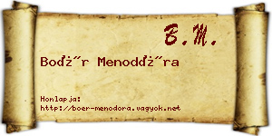 Boér Menodóra névjegykártya